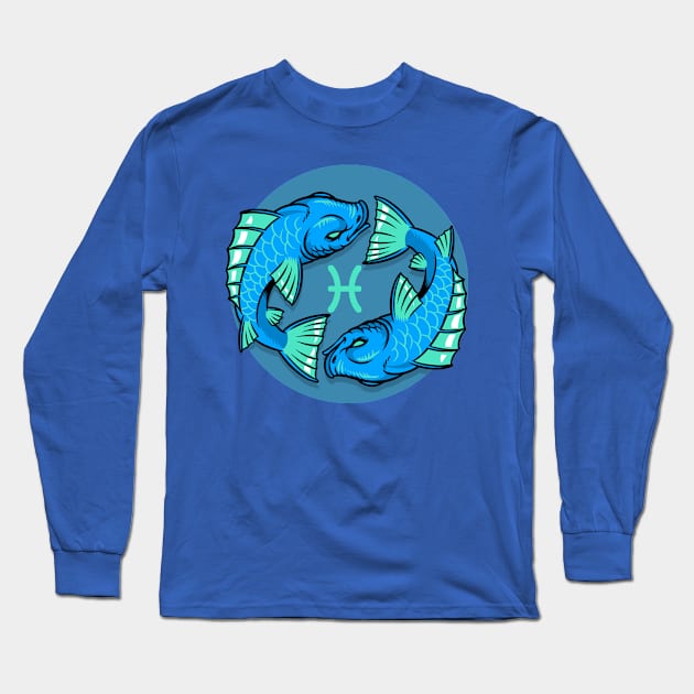 Pisces Sign Long Sleeve T-Shirt by GoEast